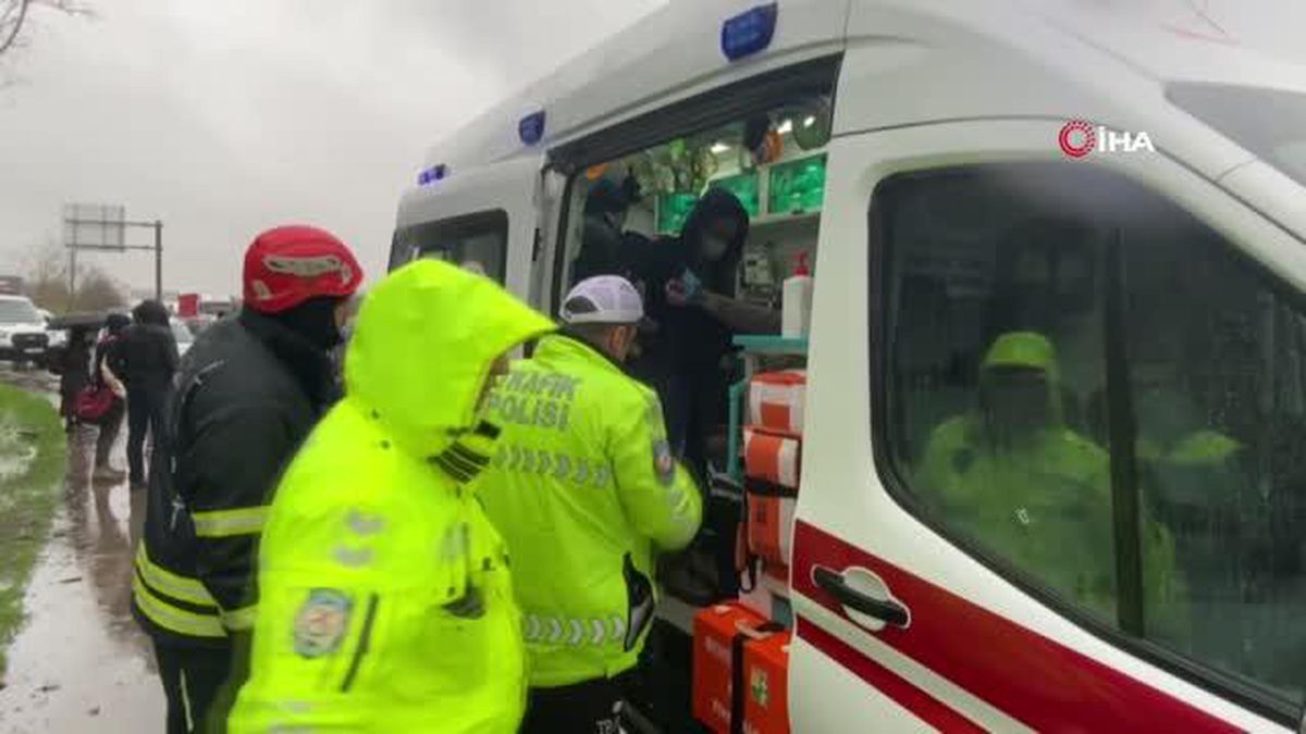 D100 Karayolu'nda Kaza Anı Kameraya Yansıdı