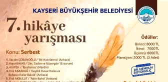 Kayseri Büyükşehir Belediyesi Hikaye Yarışmasının 7'ncisi Sonuçlandı