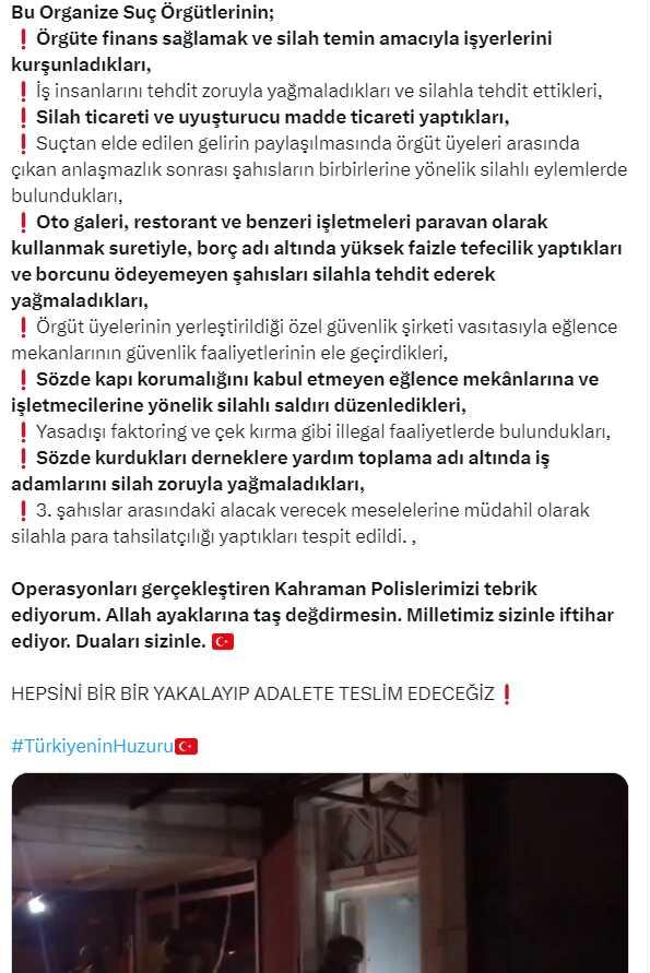 37 ilde eş zamanlı 'Kafes' operasyonu: 39 suç örgütü çökertildi 257 şüpheli yakalandı