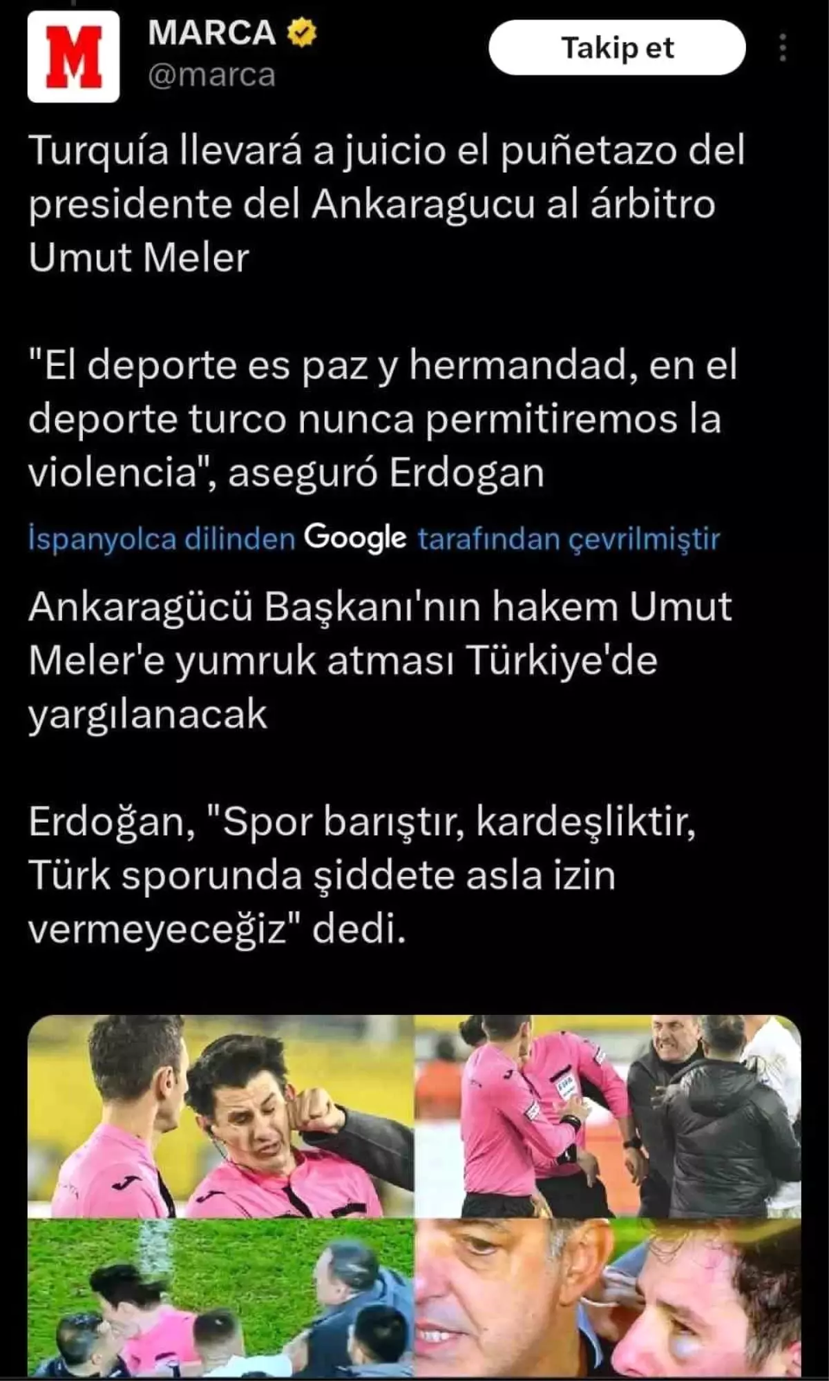 MKE Ankaragücü Başkanı Faruk Koca, hakeme saldırıya uğradı