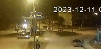 Hassa'da meydana gelen trafik kazası güvenlik kameralarına yansıdı