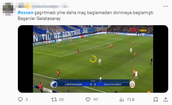 Kopenhag - Galatasaray maçını canlı olarak 'yayınlayamayan' Exxen'e tepkiler çığ gibi