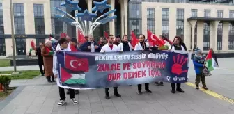 Kütahya'da Sağlık Çalışanları İsrail'in Filistin'e Yaptığı Zulmü Protesto Etti