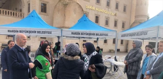 AK Parti Mardin Kadın Kolları Başkanı Sancar'dan Gazze için düzenlenen kermese ziyaret