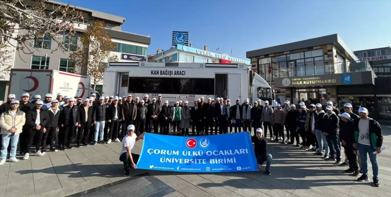 Çorum Ülkü Ocakları Üyeleri Türk Kızılay'a Kan Bağışında Bulundu