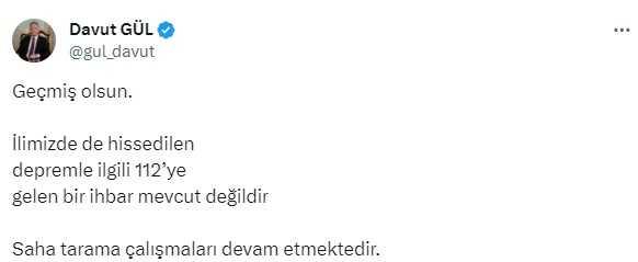 İçişleri Bakanı Yerlikaya'dan deprem açıklaması: Ekiplerimiz saha tarama çalışmalarına başladı