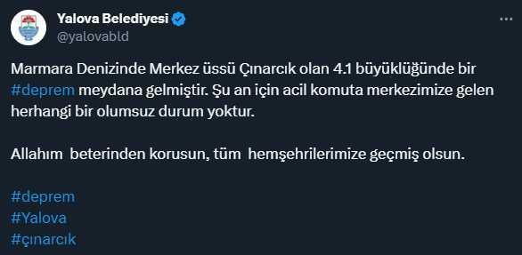 Marmara Denizi'nde 4.1 büyüklüğünde deprem! İstanbul ve çevre illerden hissedildi