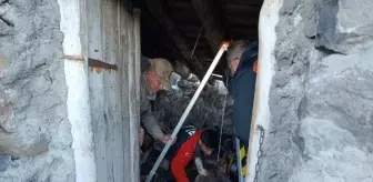 IĞDIR'da 2,5 metrelik çukura düşen eşek kurtarıldı