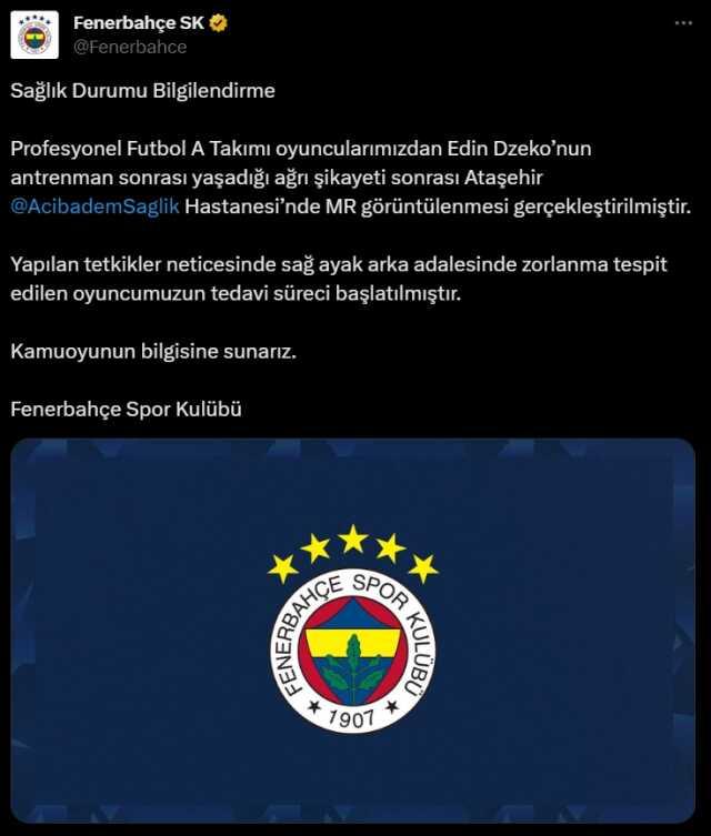 Edin Dzeko Kayserispor kadrosunda neden yok, sakat mı?