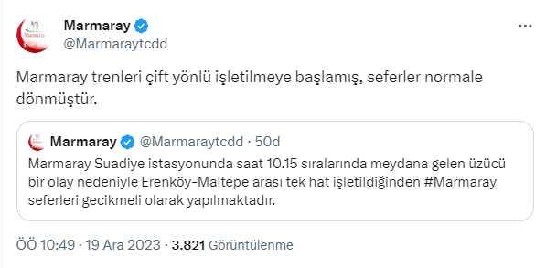 Marmaray seferleri neden durduruldu? 19 Aralık Marmaray'da ne oldu?