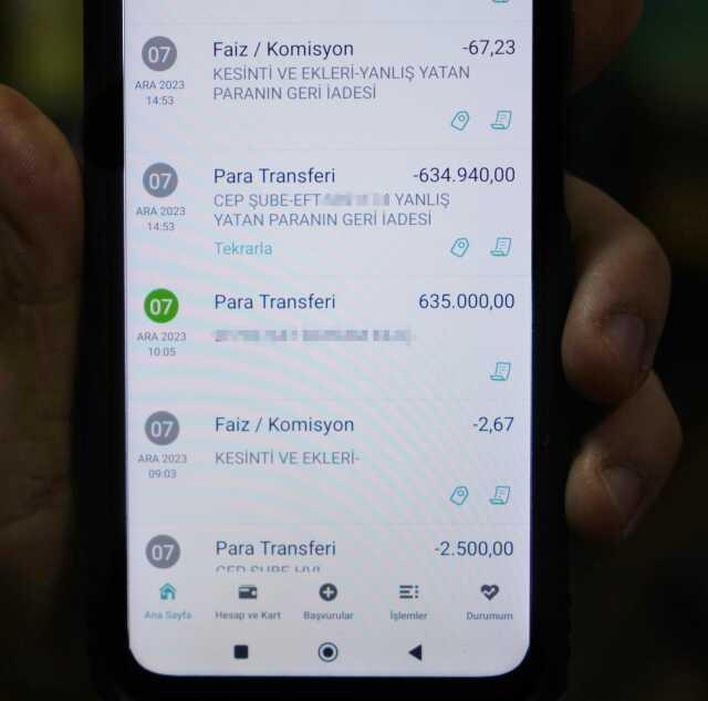 Banka hesabına yanlışlıkla gönderilen 635 bin TL'yi sahibine iade etti Banka hesabına yanlışlıkla gönderilen 635 bin TL'yi sahibine iade etti