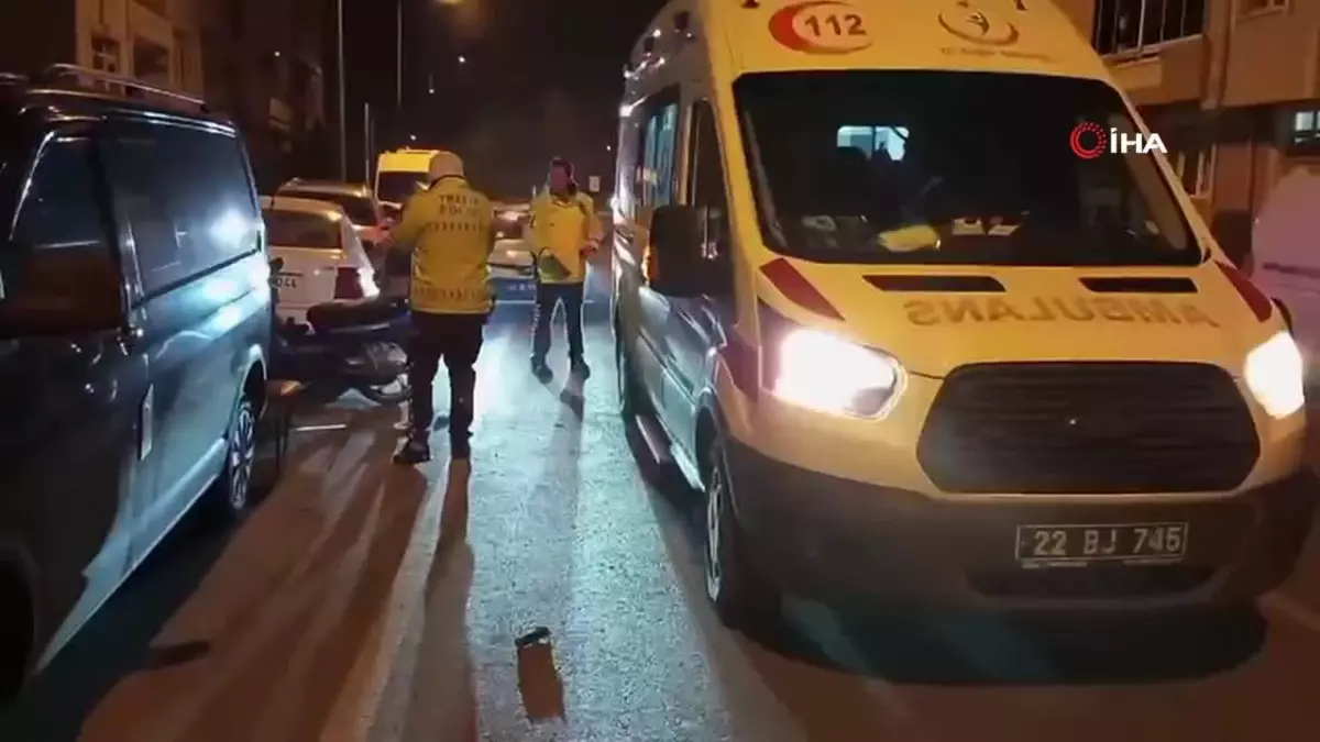 Edirne'de direksiyon hakimiyetini kaybeden motosiklet sürücüsü yaralandı