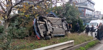 Samsun'da otomobilin takla attığı kazada 1 kişi yaralandı