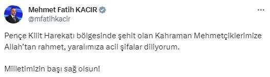 Kuzey Irak'ta şehit düşen 6 askerimiz için siyasilerden taziye mesajları Kuzey Irak'ta şehit düşen 6 askerimiz için siyasilerden taziye mesajları