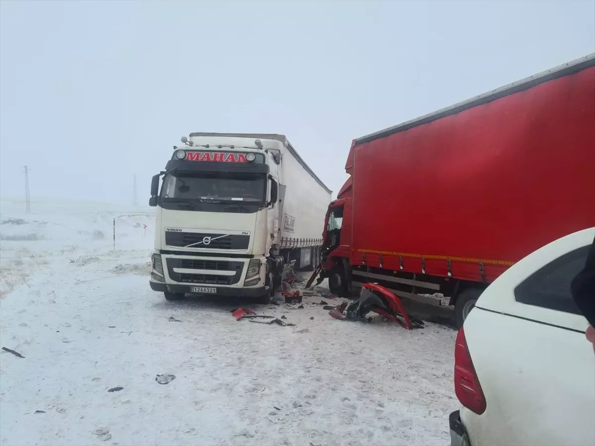 Erzurum'da tır ile kamyonun çarpışması sonucu 1 kişi yaralandı