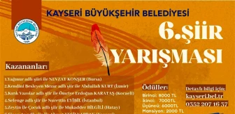 Kayseri Büyükşehir Belediyesi 6. Şiir Yarışması Sonuçlandı