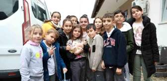 Balıkesir'deki İlkokul Öğrencileri Hasta Kediyle Hayvan Sevgisini Gösterdi