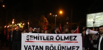 Antalya'da Şehitlere Saygı Yürüyüşü Gerçekleştirildi