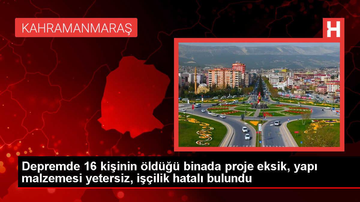 Kahramanmaraş'ta depremde yıkılan binada 5 sanık hakkında dava açıldı