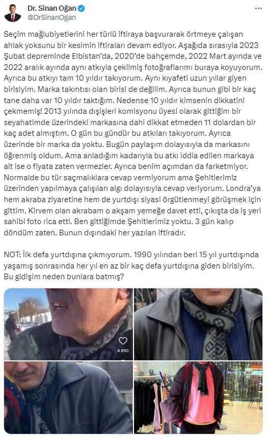 27 bin liralık atkı mı takıyor? Sinan Oğan'dan hakkındaki iddiaya yanıt