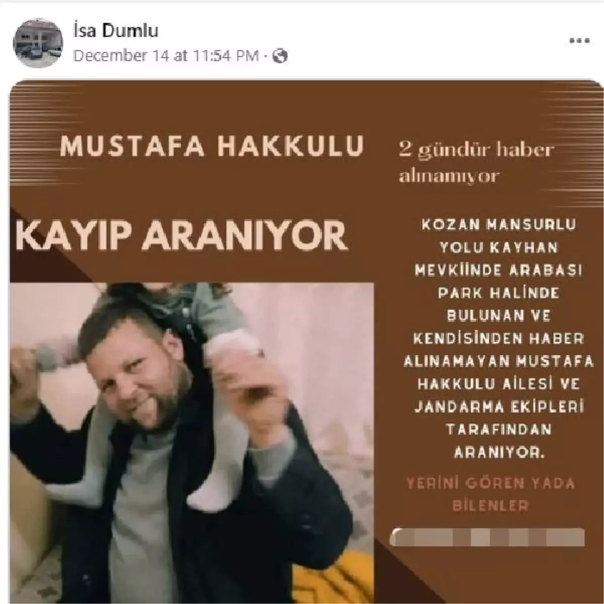 İtiraf Eden Cinayet Zanlısı, Öldürdüğü Arkadaşı İçin Kayıp İlanı Paylaşmış