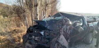 Sivas'ın Gemerek ilçesinde kamyonet kazası: Sürücü hayatını kaybetti