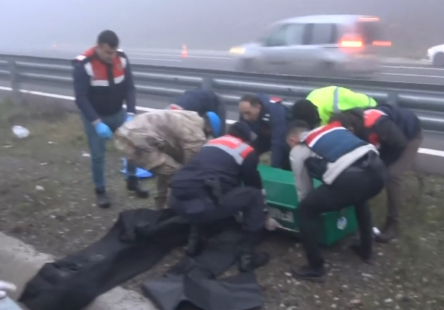 Kuzey Marmara otoyolunda 10 kişinin öldüğü zincirleme kazadan ilk görüntüler