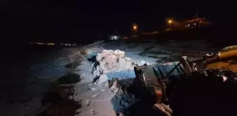 Van'ın Saray ilçesinde rüzgarın savurduğu kar yolları kapattı