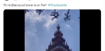 Blackpool Kulesi'nde çıkan yangın aslında turuncu renkli bir ağdı