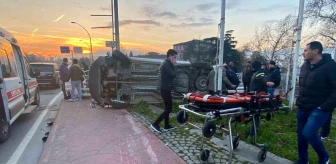 İzmit'te kavşakta jip ile çarpışan araç takla attı: 2 yaralı