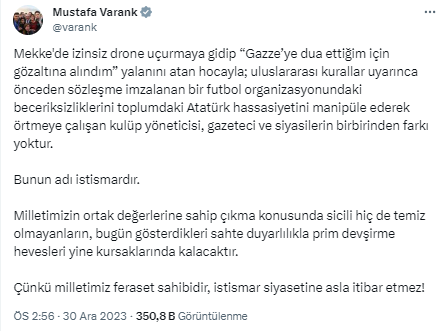 Mustafa Varank'tan çok konuşulacak Süper Kupa krizi yorumu: Bunun adı istismar!