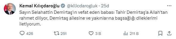 Selahattin Demirtaş'ın babası Tahir Demirtaş hayatını kaybetti