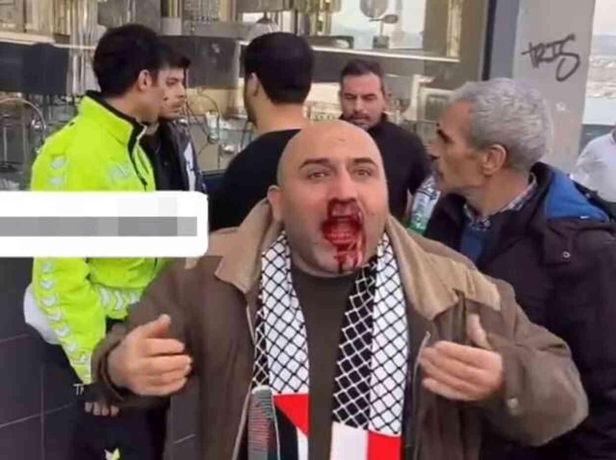 Filistin'e destek yürüyüşünden dönen vatandaşa yumrukla saldıran şüpheli tutuklandı
