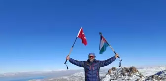 Van'da Dağcılar Filistinlilerin Anısına Erek Dağı'na Tırmandı