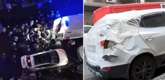 Vinçten malzeme indiren işçi, 4. kattan otomobilin üzerine düştü