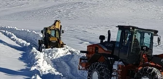 Şırnak'ta kar yağışıyla kapanan köy yolunun açılması için çalışmalar sürüyor