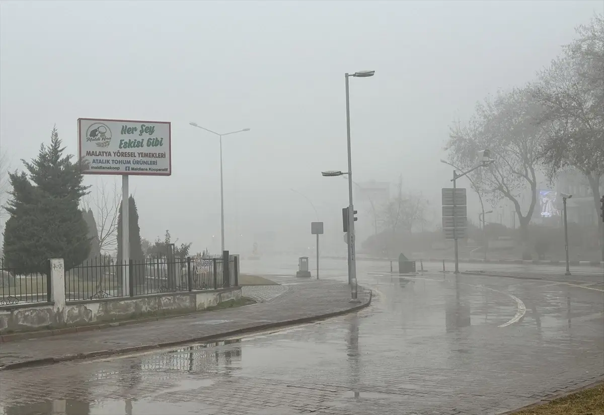 Malatya'da Yoğun Sis Trafiği Etkiledi