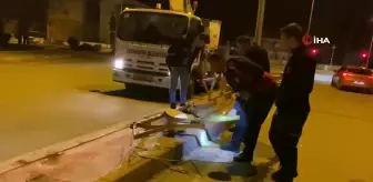 Alkollü sürücü elektrik bariyerlerine çarptı