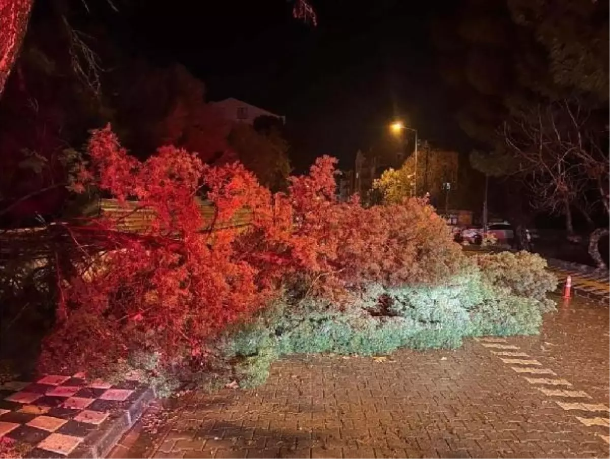 Çanakkale'de Fırtına Sonucu Yol Trafiğe Kapandı