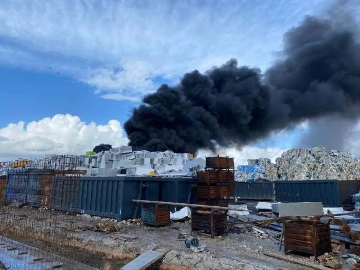 Manisa'da bir geri dönüşüm tesisinde yangın çıktı