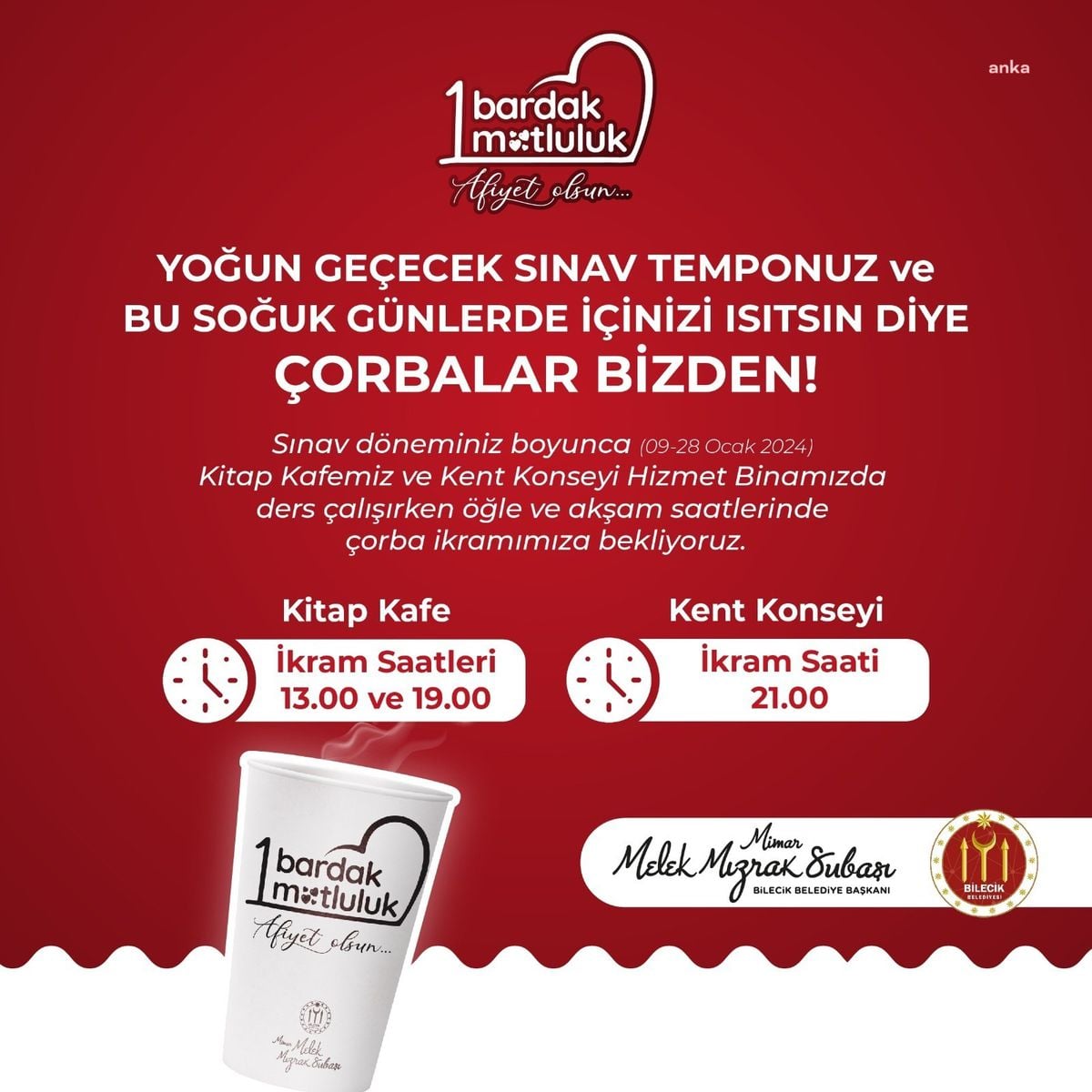 Bilecik'teki Kitap Kafe, Sınav Döneminde Öğrencilere Destek Olmaya Devam Ediyor