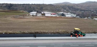 Bünyan'da Gergeme-Yeni Sanayi yan yolunda asfalt çalışmaları başladı