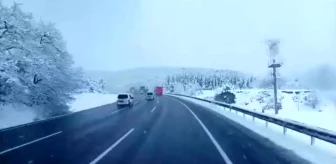 Bursa-Ankara Karayolunda Yoğun Kar Yağışı