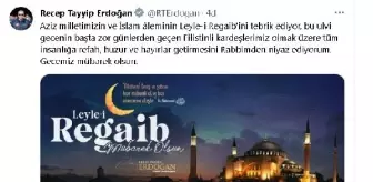 Cumhurbaşkanı Erdoğan Regaip Kandili için mesaj yayınladı