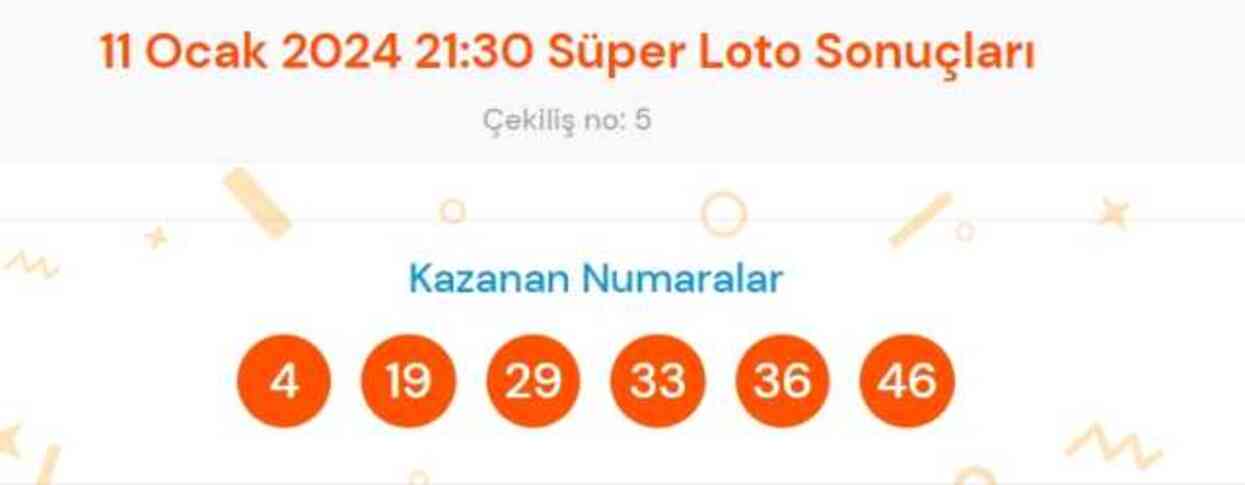 Süper Loto sonuçları açıklandı! 11 Ocak Süper Loto kazanan numaralar neler? Süper Loto sonuçlarına ne zaman, nereden bakılır?