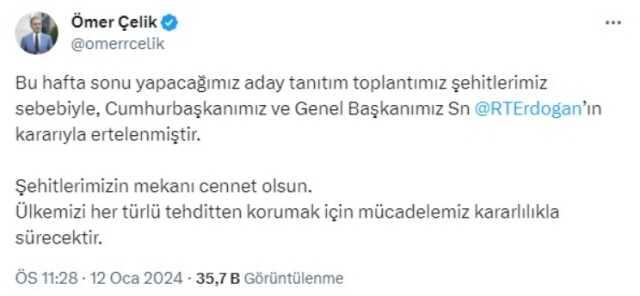 AK Parti aday tanıtım toplantısı ertelendi mi, iptal mi oldu? AK Parti aday tanıtım toplantısı ne zamana ertelendi?