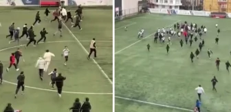 Görüntü Türkiye'den! Holiganlar sahaya girip 13 yaşındaki futbolculara saldırdı