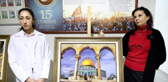 Çorum'da yapılan üç boyutlu Mescid-i Aksa tablosu Filistinlilerin yararına satışa çıkarıldı