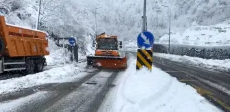 Hopa Karayolunda Kar Nedeniyle Trafikte Aksamalar Yaşandı