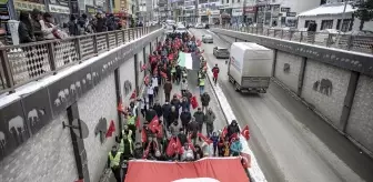 Erzurum, Ardahan ve Erzincan'da İsrail'in saldırılarını protesto eden yürüyüş gerçekleştirildi